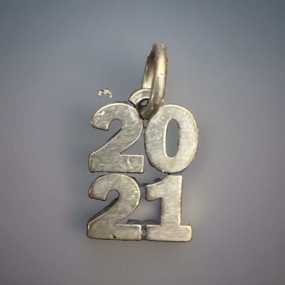 James Avery Retired Sterling Silver Stacked 2021 Year Charm